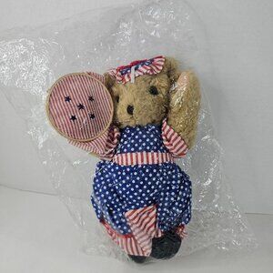 ABC Distributing Girl Americana Bear Plush Patriotic Teddy Stuffed Animal Toy